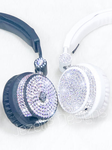 Image of Custom Bling Headphones, Hand-Jeweled Crystal DJ Headphones, Made to Order