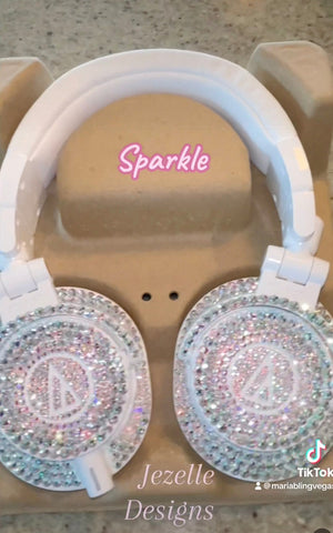 Image of Custom Bling Headphones, Hand-Jeweled Crystal DJ Headphones, Made to Order