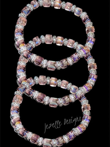Image of Bling Bracelets, Women’s Jewelry, Stretch Bedazzled Crystal Bracelets, Custom Rhinestone Jewelry