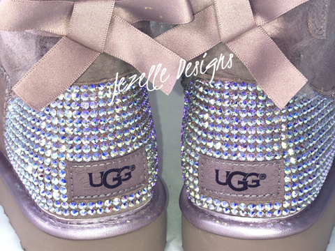 Image of Crystal Bailey Bow II Uggs®, Light Pink, view 2, JezelleDesigns