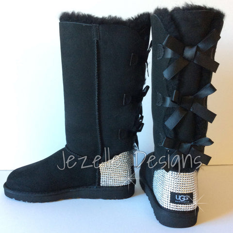 Image of Crystal Bailey Bow Uggs®, Tall, Chestnut or Black, view 12, JezelleDesigns
