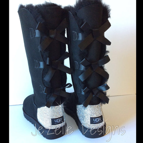 Image of Crystal Bailey Bow Uggs®, Tall, Chestnut or Black, view 6, JezelleDesigns