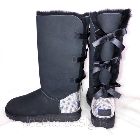 Image of Crystal Bailey Bow Uggs®, Tall, Chestnut or Black, view 8, JezelleDesigns