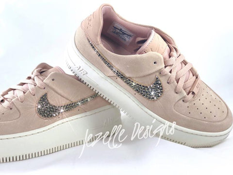 Image of Crystal Nike Air Force 1 Sage XX Low, Particle Beige, view 3, JezelleDesigns