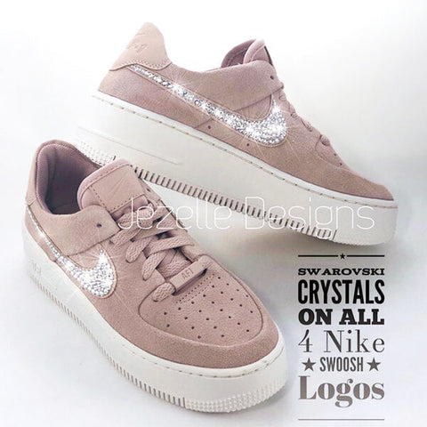 Image of Crystal Nike Air Force 1 Sage XX Low, Particle Beige, view 4, JezelleDesigns