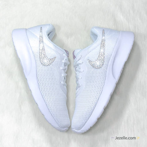 Image of Crystal Nike Tanjun, White, hand-jeweled by JezelleDesigns