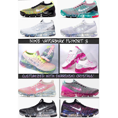 Image of Crystal Nike VaporMax Flyknit 3, Barely Volt/Pink, view 5, JezelleDesigns