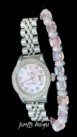 Image of Custom Crystal Bracelets — Pink & Silver — view 2 — JezelleDesigns