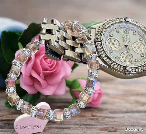 Image of Custom Crystal Bracelets — Pink & Silver — view 5 — JezelleDesigns
