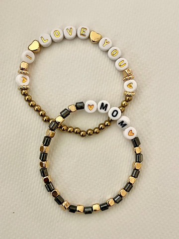Image of Custom Mom Bracelets, Personalized Wording, view 5, JezelleDesigns
