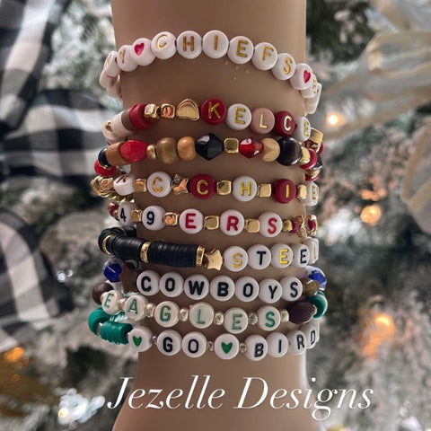 Image of Custom Team Friendship Bracelets, hand-jeweled by JezelleDesigns