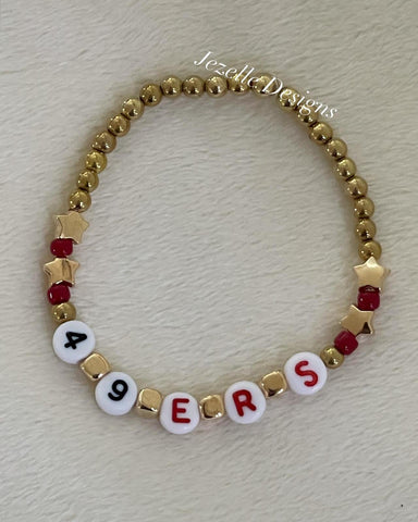 Image of Team Beaded Bracelets — Black & Gold — view 6 — JezelleDesigns