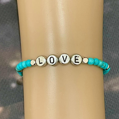 Image of Turquoise Beaded Bracelets, Western, Personalized, view 6, JezelleDesigns