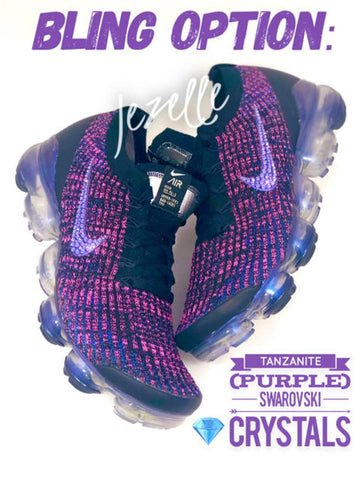 Image of Bling Nike VaporMax Flyknit 3 w/ Ultra-Premium Crystals (Barely Volt/Pink)