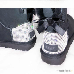 Bling Custom Rhinestone Bailey Bow Uggs® with Ultra-Premium Crystals (3 bows tall)