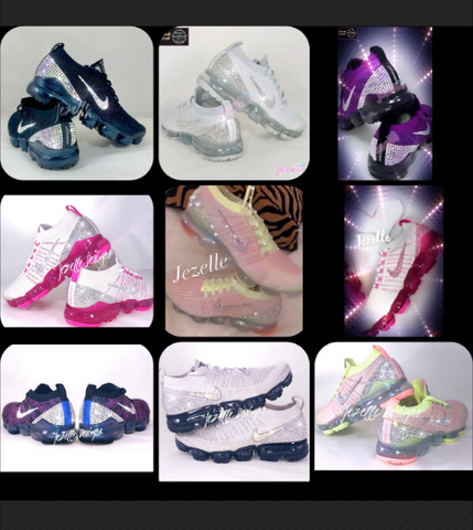 Image of Bling Nike Air VaporMax Flyknit 3 w/Ultra-Premium Crystals (White/Platinum)