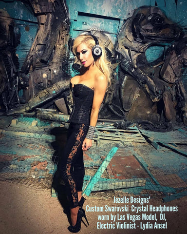Image of Custom Bling Headphones, Hand-Jeweled Crystal DJ Headphones, Made to Order