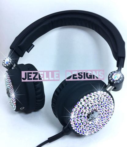 Image of Custom Bling Headphones, Hand-Jeweled Crystal DJ Headphones, Made to Order