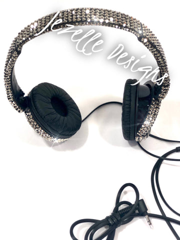 Image of Custom Bling Headphones, Hand-Jeweled Crystal DJ Headphones, Made to Order