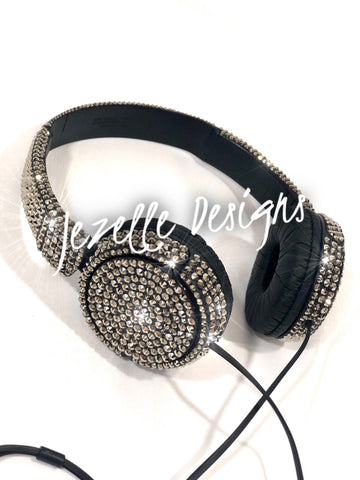 Image of Custom Bling Headphones, Hand-Jeweled Crystal DJ Headphones, Made to Order