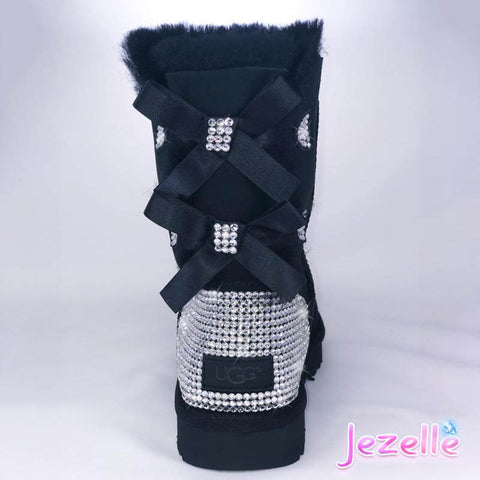 Image of Crystal Bailey Bow II Uggs®, Short, Black, view 12, JezelleDesigns