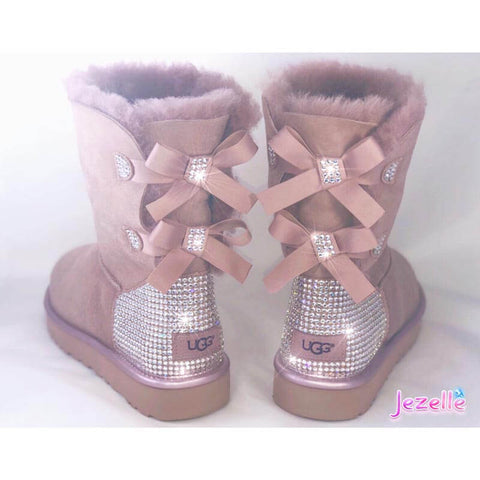 Image of Crystal Bailey Bow II Uggs®, Short, Black, view 18, JezelleDesigns