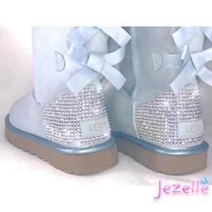 Crystal Bailey Bow II Uggs®, Sky Blue, hand-jeweled by JezelleDesigns