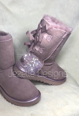Image of Crystal Bailey Bow Uggs®, Tall, Chestnut or Black, view 9, JezelleDesigns