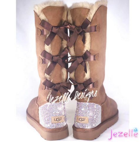 Image of Crystal Bailey Bow Uggs®, Tall, Three Bows, view 6, JezelleDesigns