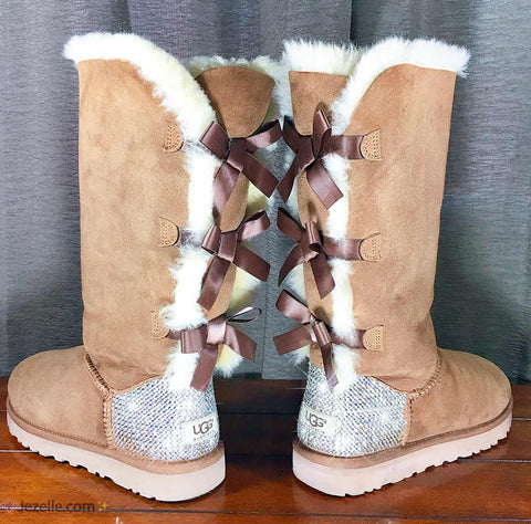 Image of Crystal Bailey Bow Uggs®, Tall, Three Bows, view 8, JezelleDesigns