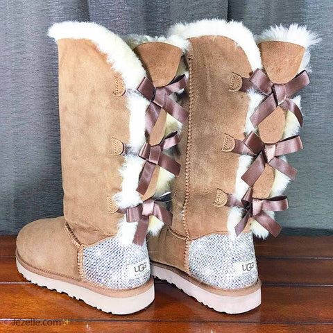 Image of Crystal Bailey Bow Uggs®, Tall, Three Bows, view 9, JezelleDesigns