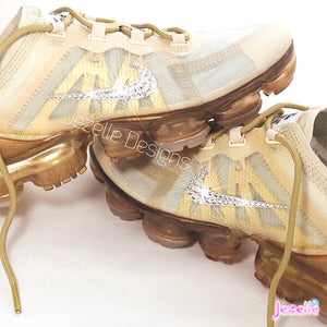 Crystal Nike Air VaporMax 2019, Metallic Gold, hand-jeweled by JezelleDesigns