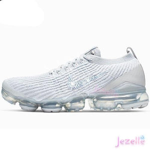 Crystal Nike Air VaporMax Flyknit 3, White/Platinum, hand-jeweled by JezelleDesigns