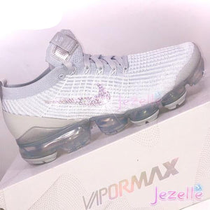 Bling Nike Air VaporMax Flyknit 3 w/Ultra-Premium Crystals (White/Platinum)