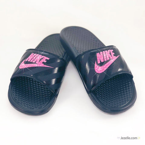 Image of Crystal Nike Benassi JDI Slides, view 3, JezelleDesigns