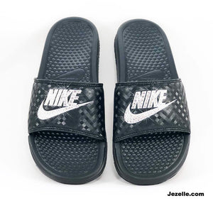 Crystal Nike Slides for Women — hand-jeweled by JezelleDesigns