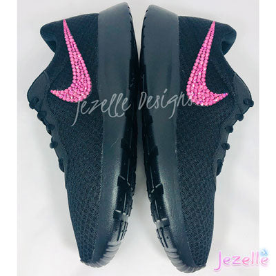 Image of Crystal Nike Tanjun, Black/Rose Pink, view 2, JezelleDesigns
