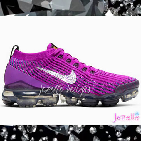 Image of Crystal Nike VaporMax Flyknit 3, Vivid Purple, view 3, JezelleDesigns