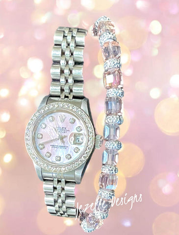Image of Custom Crystal Bracelets — Pink & Silver — view 8 — JezelleDesigns