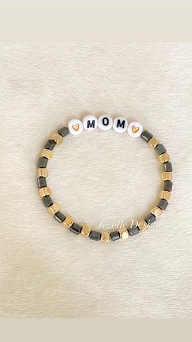 Image of Custom Mom Bracelets, Personalized Wording, view 3, JezelleDesigns