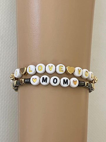 Image of Custom Mom Bracelets, Personalized Wording, view 4, JezelleDesigns