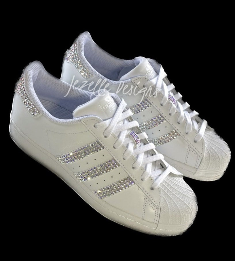 Custom Adidas Superstar Originals adorned with Crystals Jezelle.com Custom Adidas Superstar Originals adorned with Crystals Jezelle.com