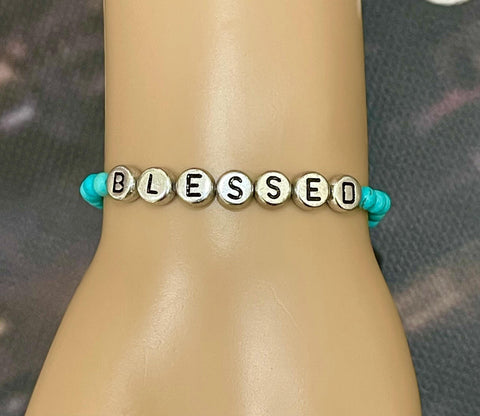 Image of Turquoise Beaded Bracelets, Western, Personalized, view 5, JezelleDesigns