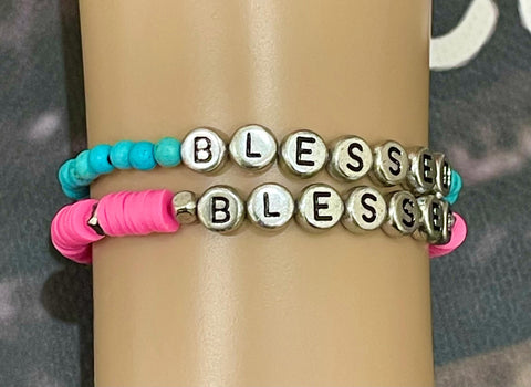 Image of Western Beaded Bracelets, Turquoise & Pink, view 7, JezelleDesigns