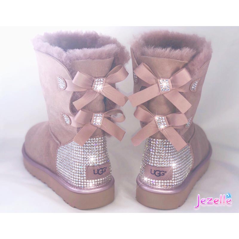 Light Pink Custom Bling Bailey Bow Uggs Jezelle