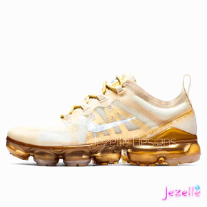 Bling Gold Nike Air Vapormax 2019 with Ultra-Premium Crystals (Metallic Gold/White)