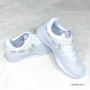 Bling Crystal Nike Tanjun Shoes (White)