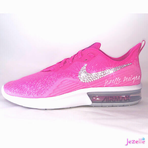 Pink Nikes with Crystals