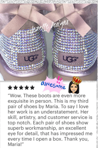 Custom Bling Bailey Bow II Uggs® with Ultra-Premium Crystals (2 short bows)