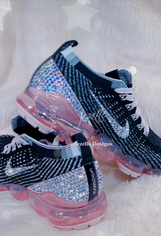 Notorio Célula somatica Publicidad Custom Nike Air VaporMax Flyknit 3 w/ Crystals (Black Pink) – Jezelle.com